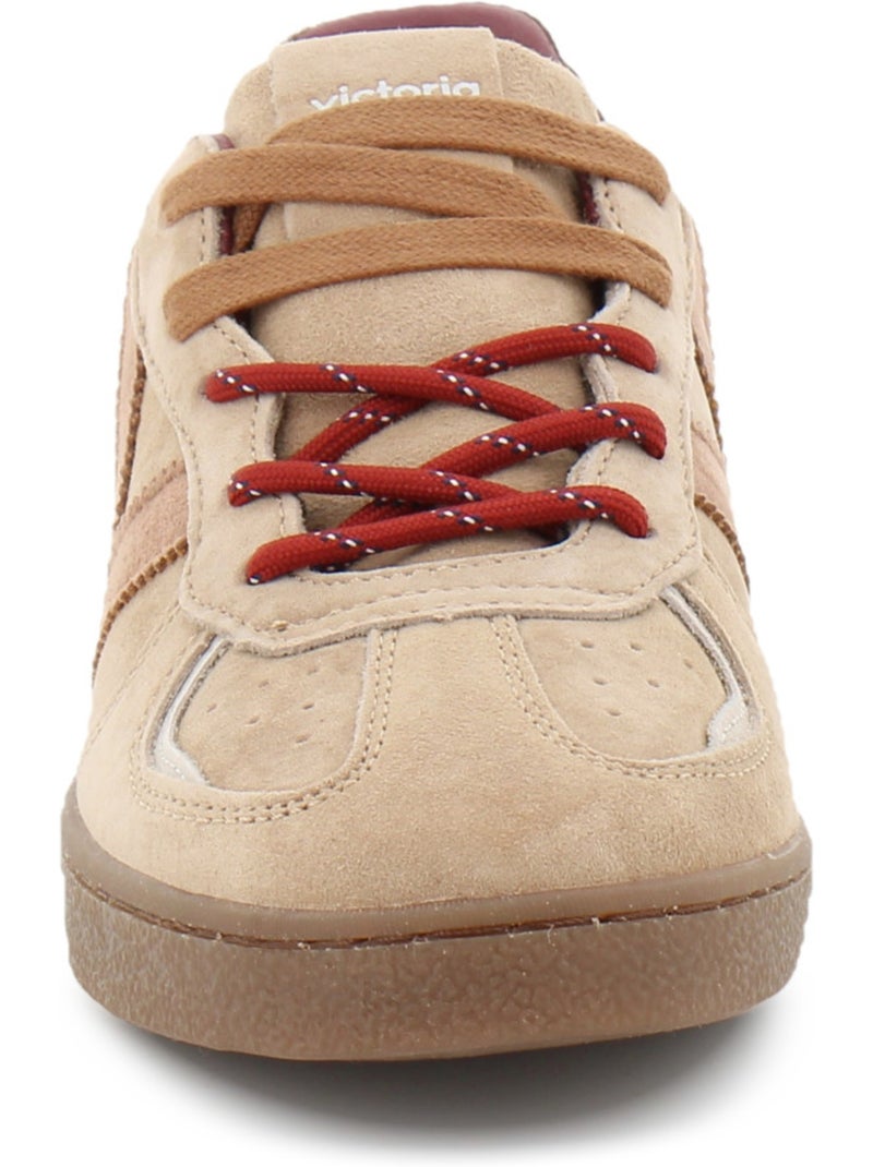 Baskets en cuir et suede victoria. Beige - Kiabi