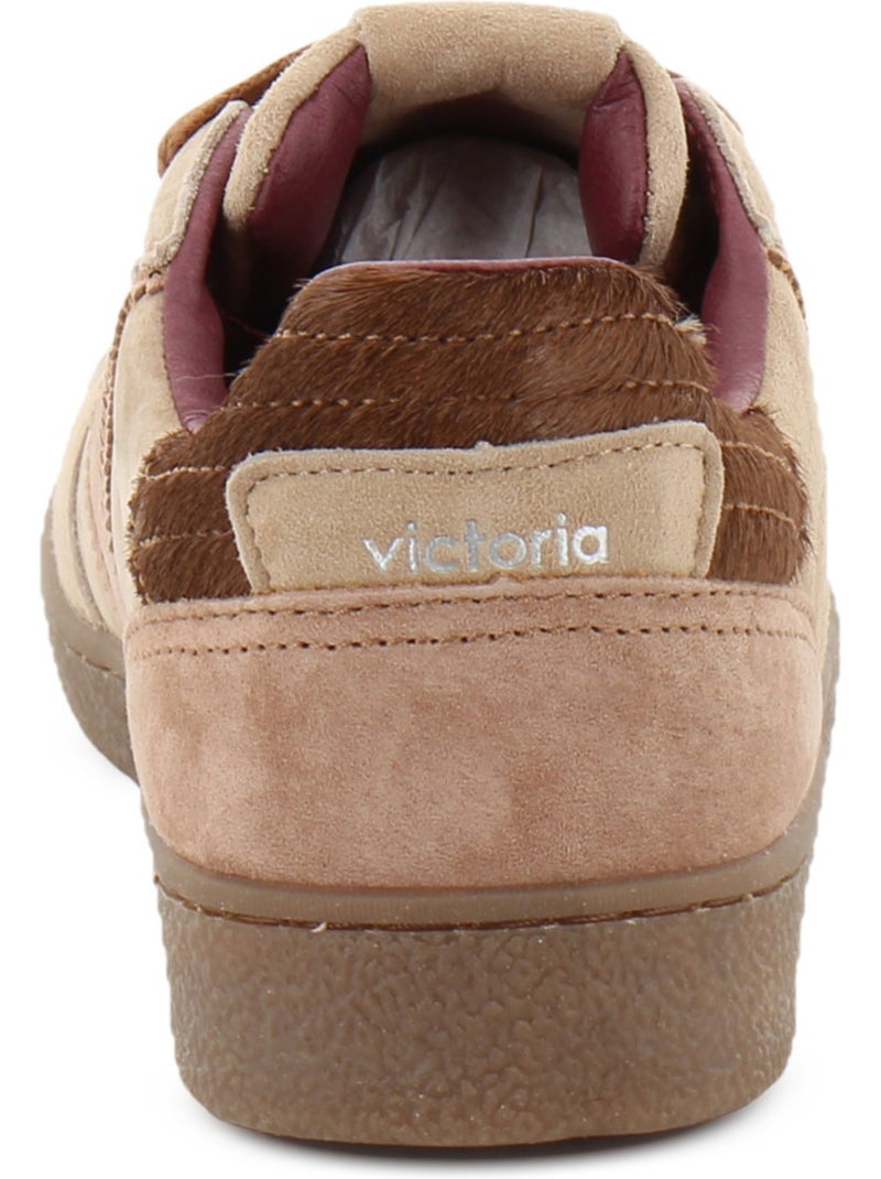 Baskets en cuir et suede victoria. Beige - Kiabi