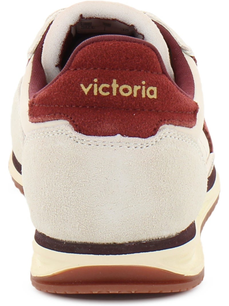Baskets en cuir et suede victoria. Beige - Kiabi