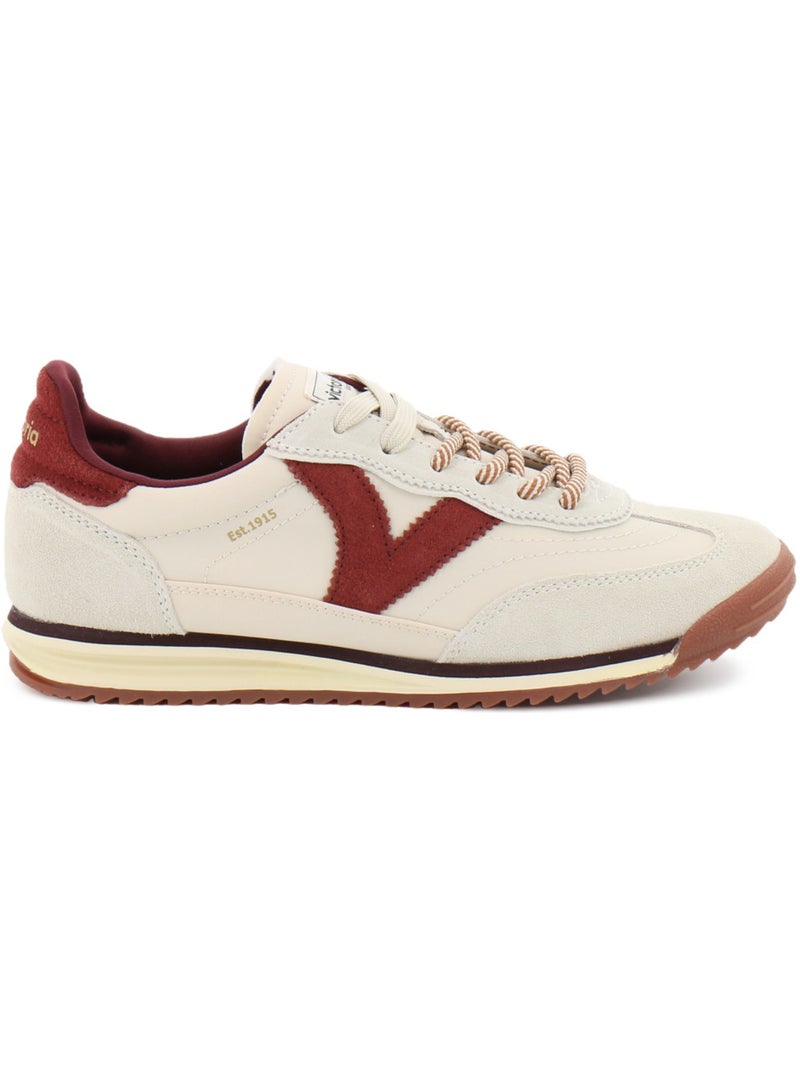 Baskets en cuir et suede victoria. Beige - Kiabi