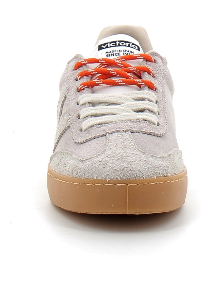 Baskets en Cuir et Suede Victoria. Blanc - Kiabi