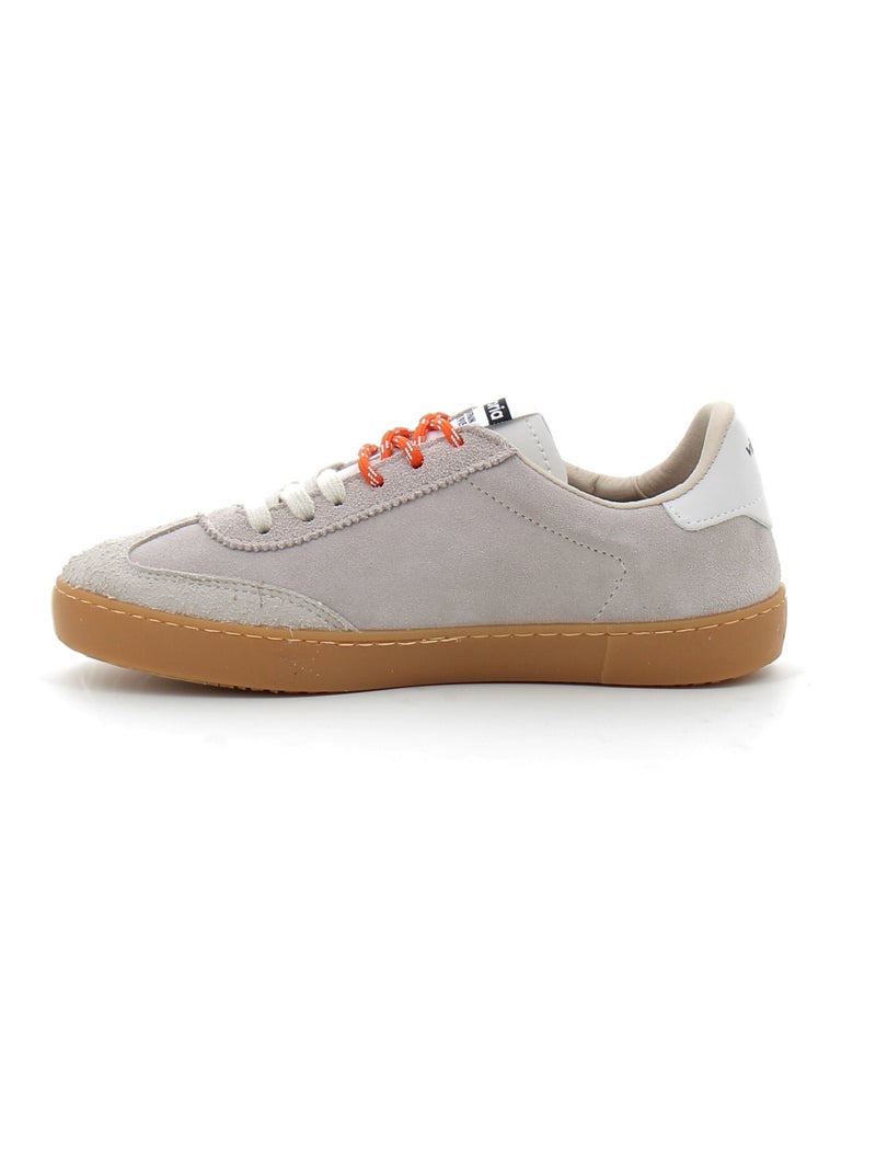 Baskets en Cuir et Suede Victoria. Blanc - Kiabi