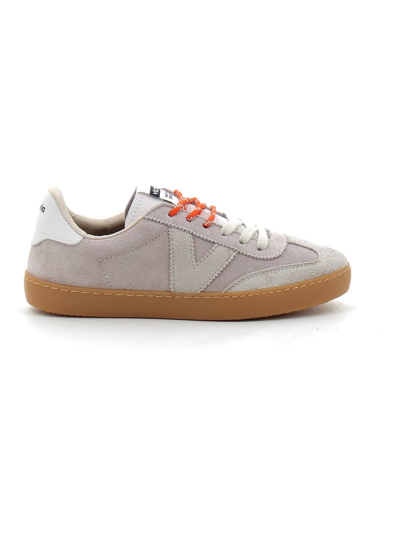 Baskets en Cuir et Suede Victoria. Blanc - Kiabi