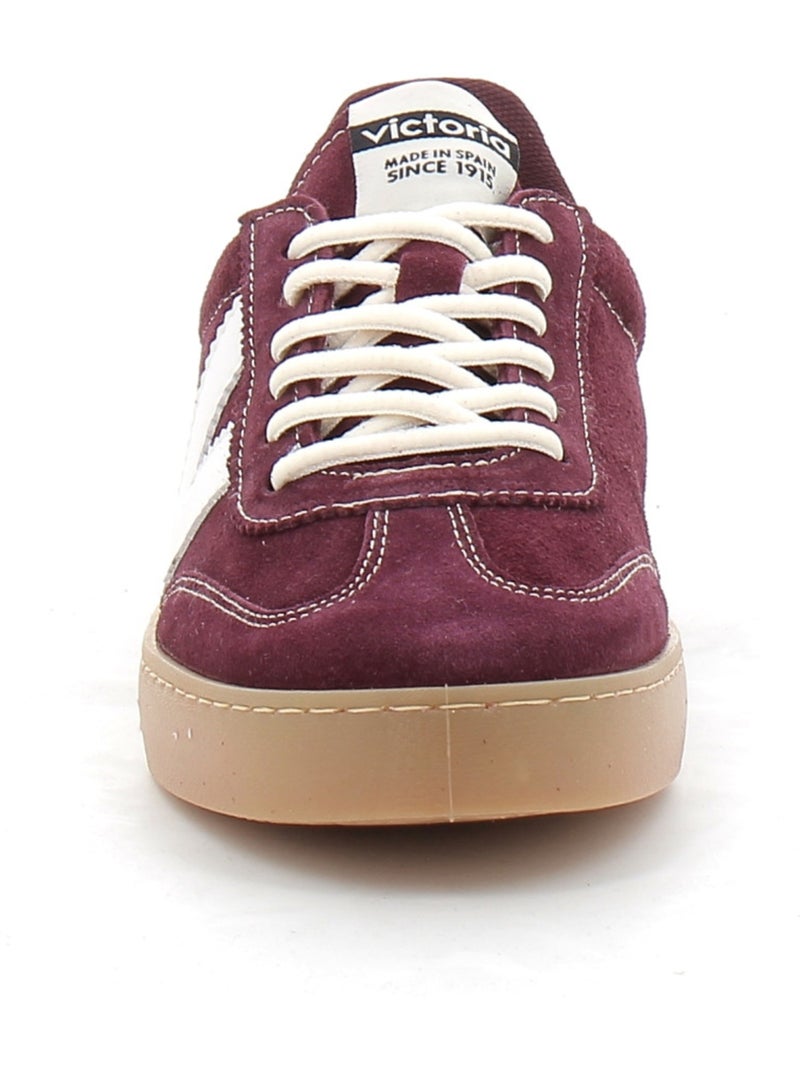 Baskets en Cuir et Suede Victoria. Bordeaux - Kiabi