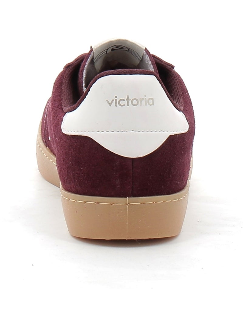 Baskets en Cuir et Suede Victoria. Bordeaux - Kiabi