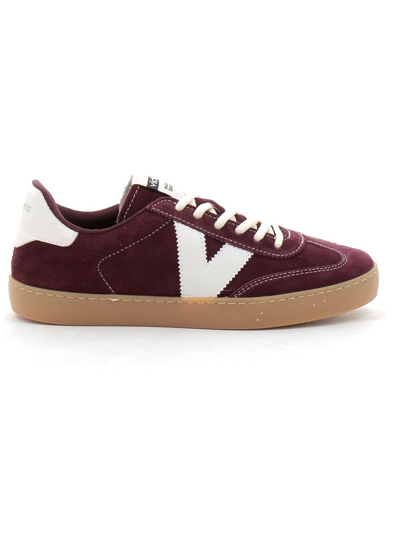 Baskets en Cuir et Suede Victoria. Bordeaux - Kiabi