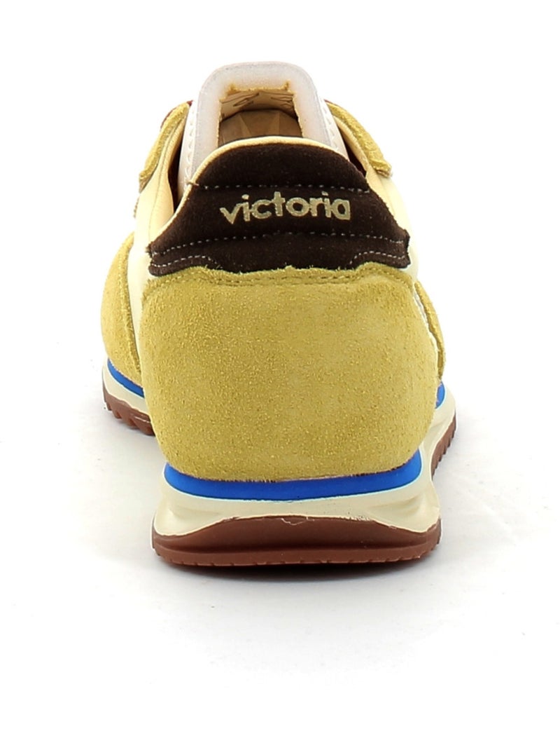 Baskets en Cuir et Suede Victoria. Jaune - Kiabi