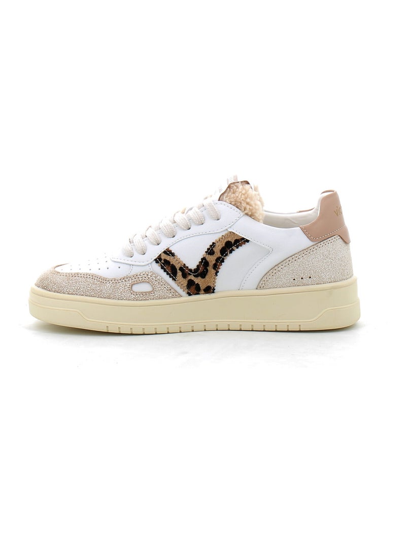 Baskets en Cuir et Suede Victoria. Marron - Kiabi