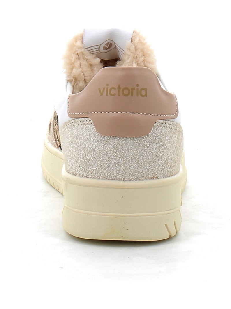 Baskets en Cuir et Suede Victoria. Marron - Kiabi