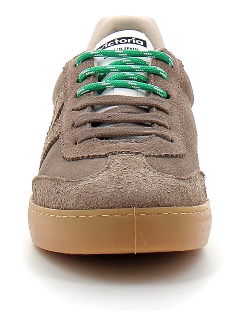 Baskets en Cuir et Suede Victoria. Marron - Kiabi