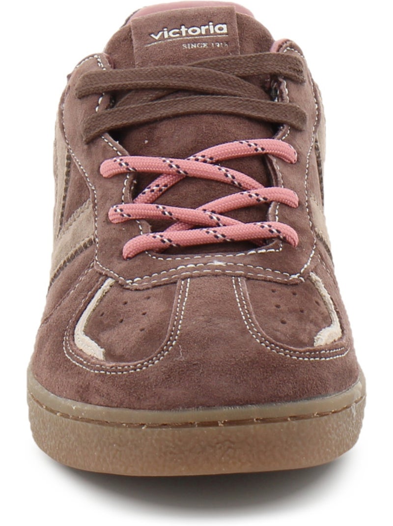 Baskets en cuir et suede victoria. Marron - Kiabi