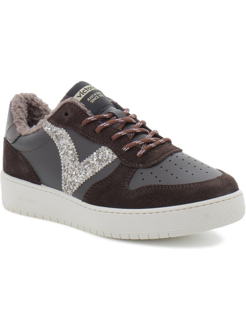 Baskets en cuir et suede victoria. - Kiabi
