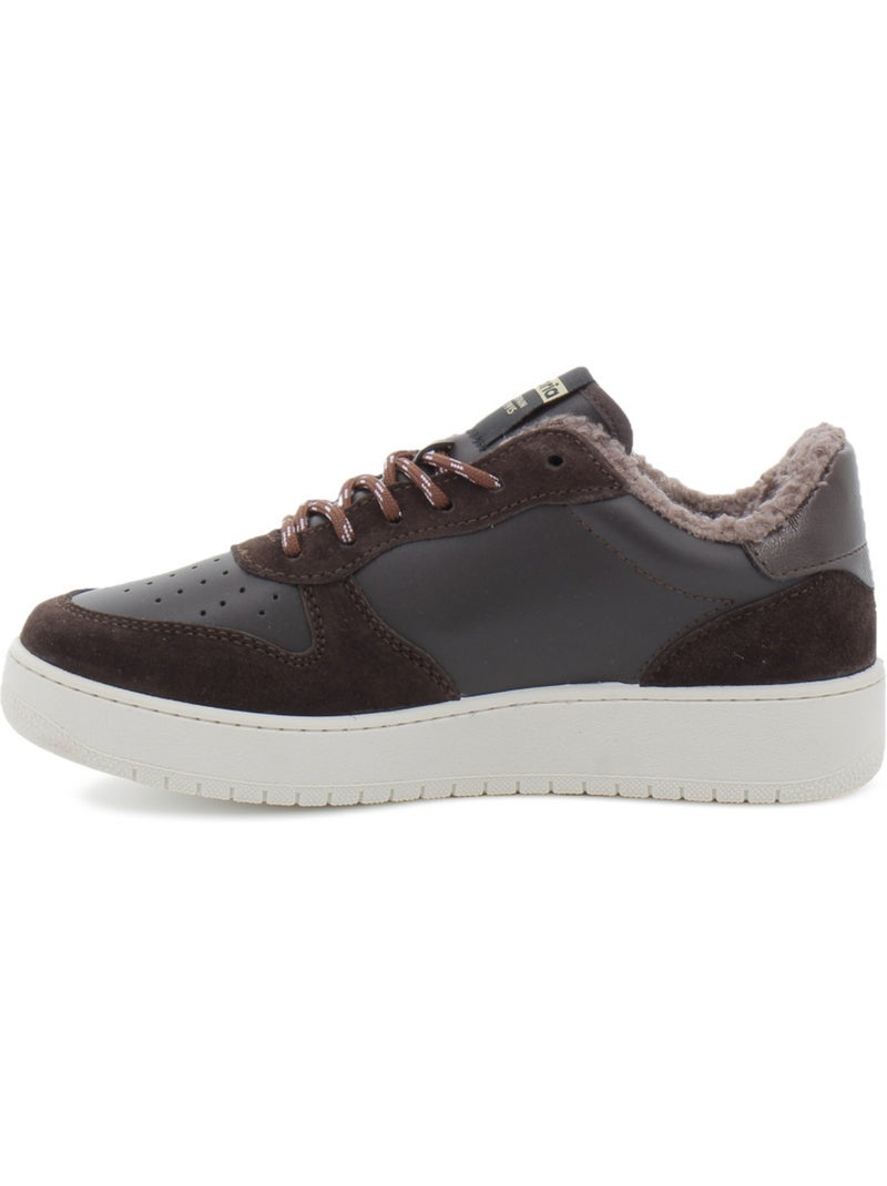 Baskets en cuir et suede victoria. Marron - Kiabi