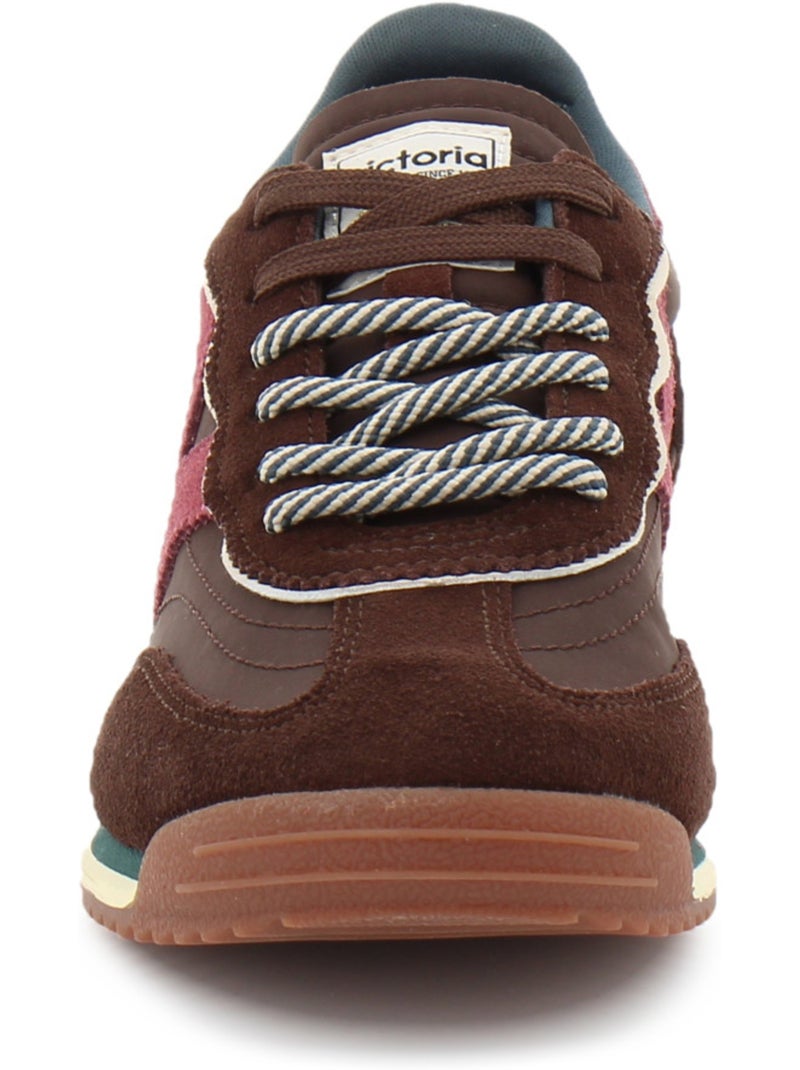 Baskets en cuir et suede victoria. Marron - Kiabi