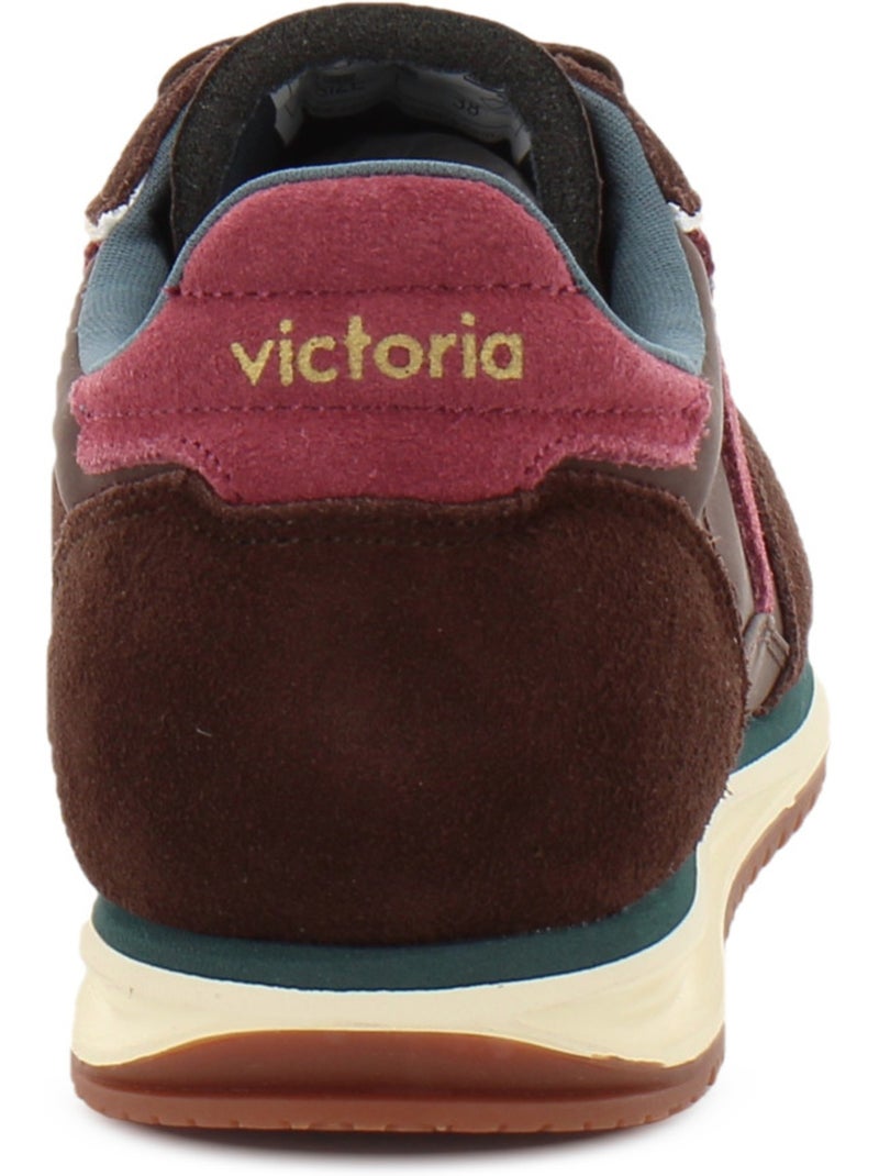 Baskets en cuir et suede victoria. Marron - Kiabi