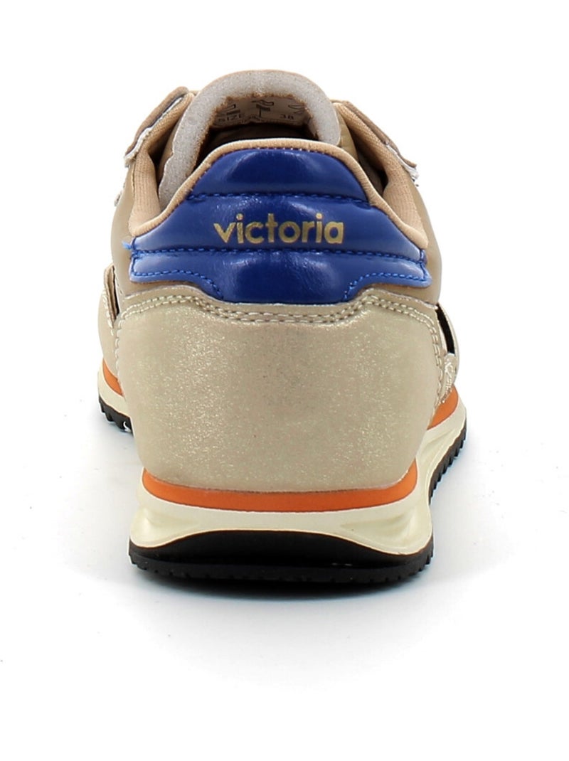 Baskets en Cuir et Suede Victoria. Or - Kiabi