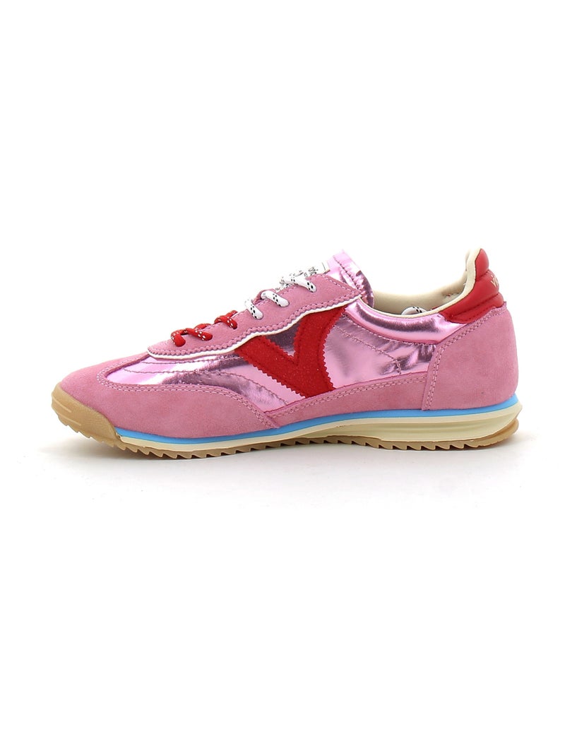 Baskets en Cuir et Suede Victoria. Rose - Kiabi