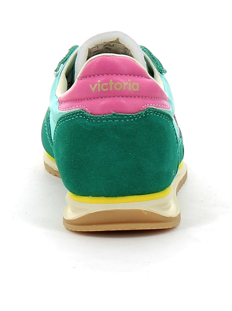 Baskets en Cuir et Suede Victoria. Vert - Kiabi