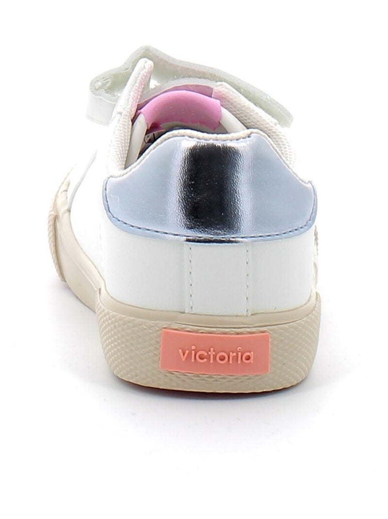 Baskets en Cuir et Syntetique Victoria. Argent - Kiabi