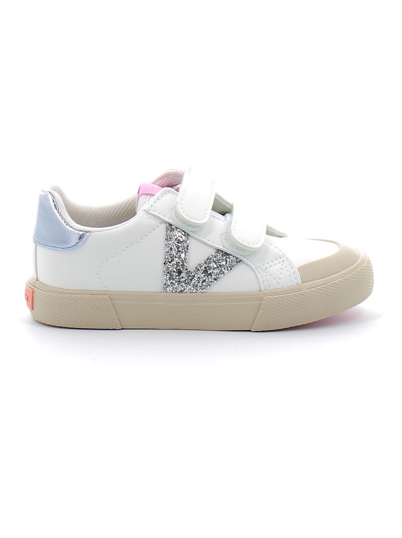 Baskets en Cuir et Syntetique Victoria. Argent - Kiabi
