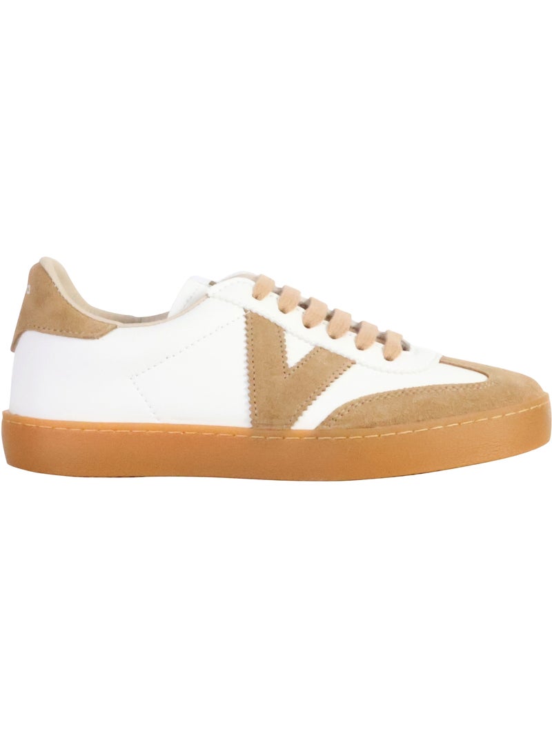 Baskets en Cuir et Syntetique Victoria. Beige - Kiabi
