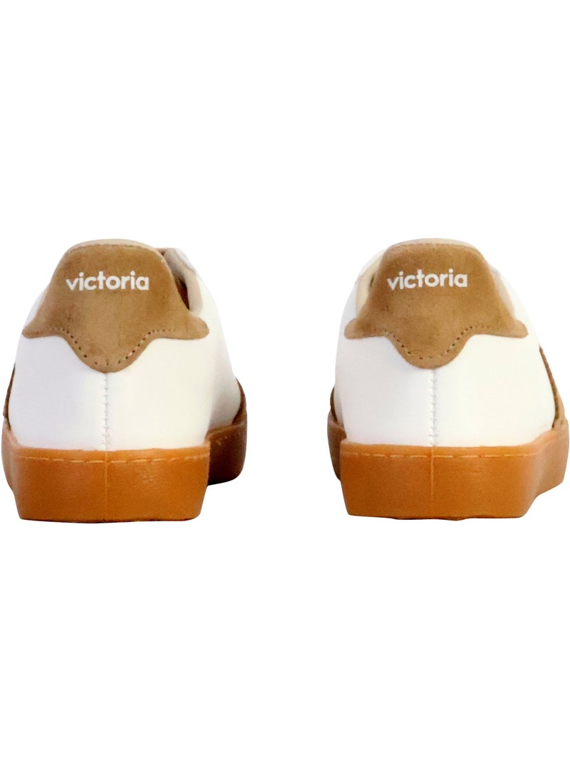 Baskets en Cuir et Syntetique Victoria. Beige - Kiabi