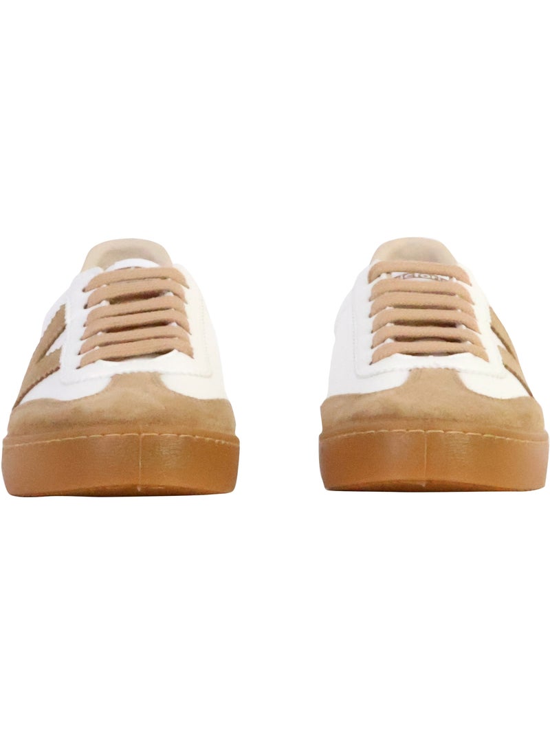 Baskets en Cuir et Syntetique Victoria. Beige - Kiabi