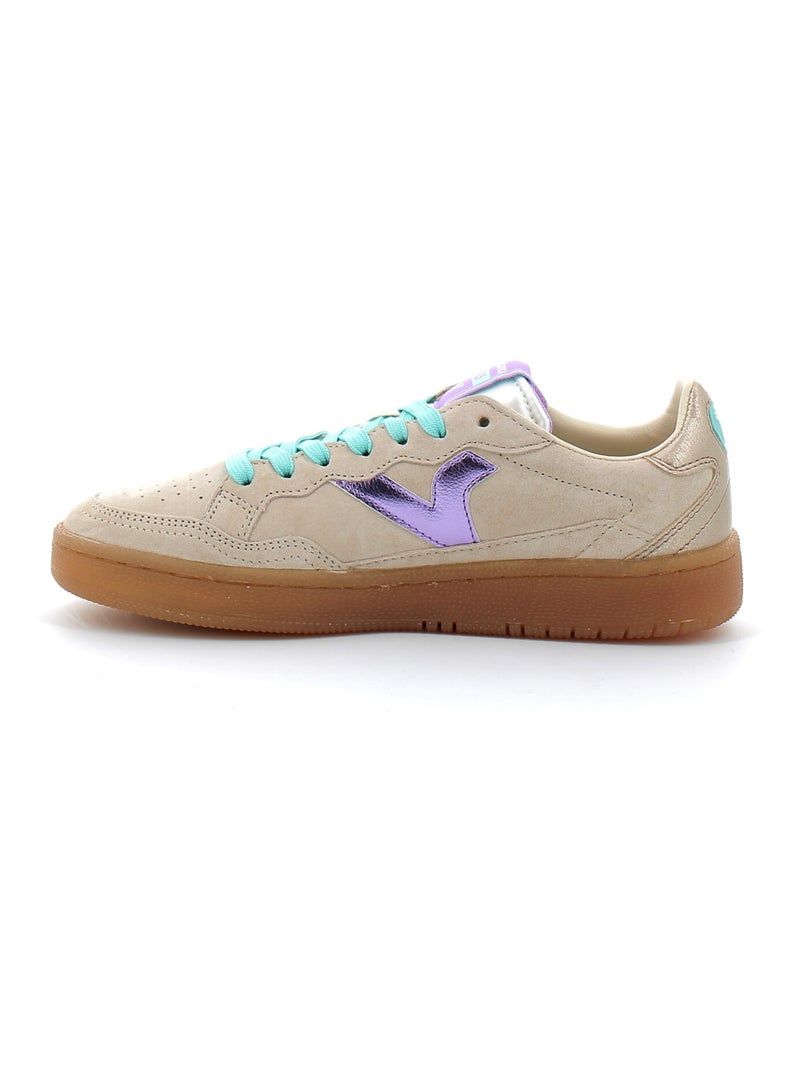 Baskets en Cuir et Syntetique Victoria. Beige - Kiabi