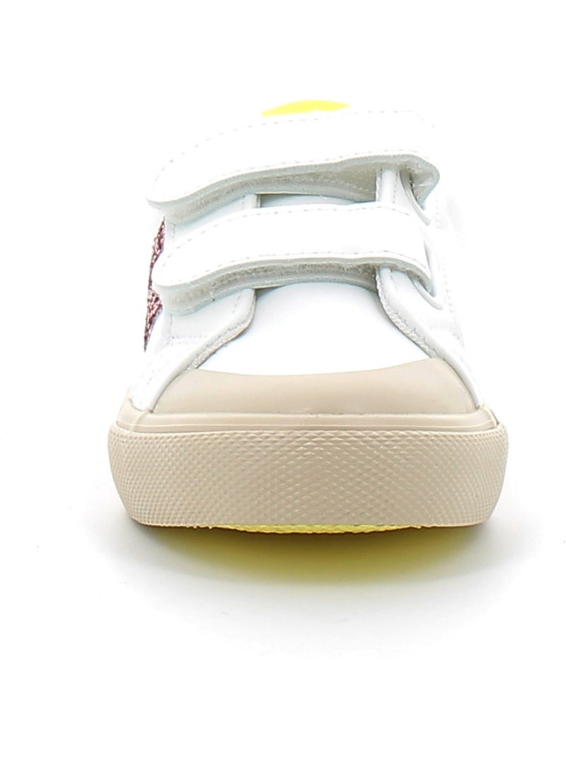 Baskets en Cuir et Syntetique Victoria. Blanc - Kiabi
