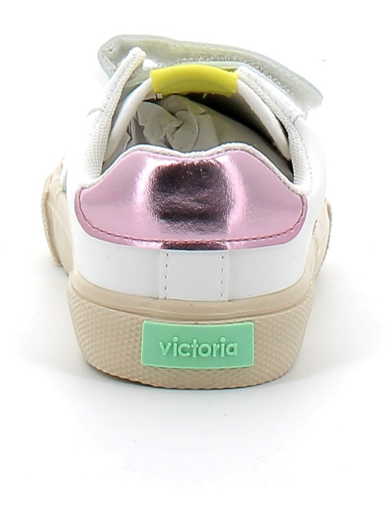 Baskets en Cuir et Syntetique Victoria. Blanc - Kiabi