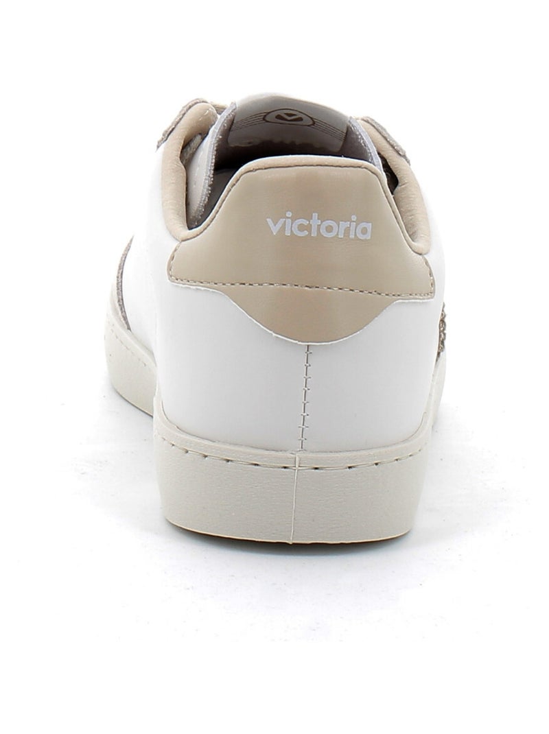 Baskets en Cuir et Syntetique Victoria. Blanc - Kiabi