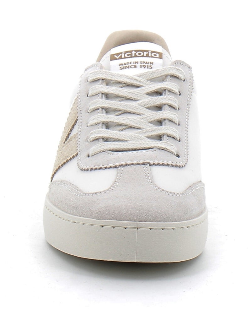 Baskets en Cuir et Syntetique Victoria. Blanc - Kiabi