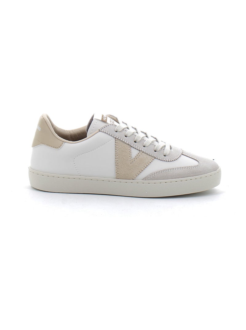 Baskets en Cuir et Syntetique Victoria. Blanc - Kiabi