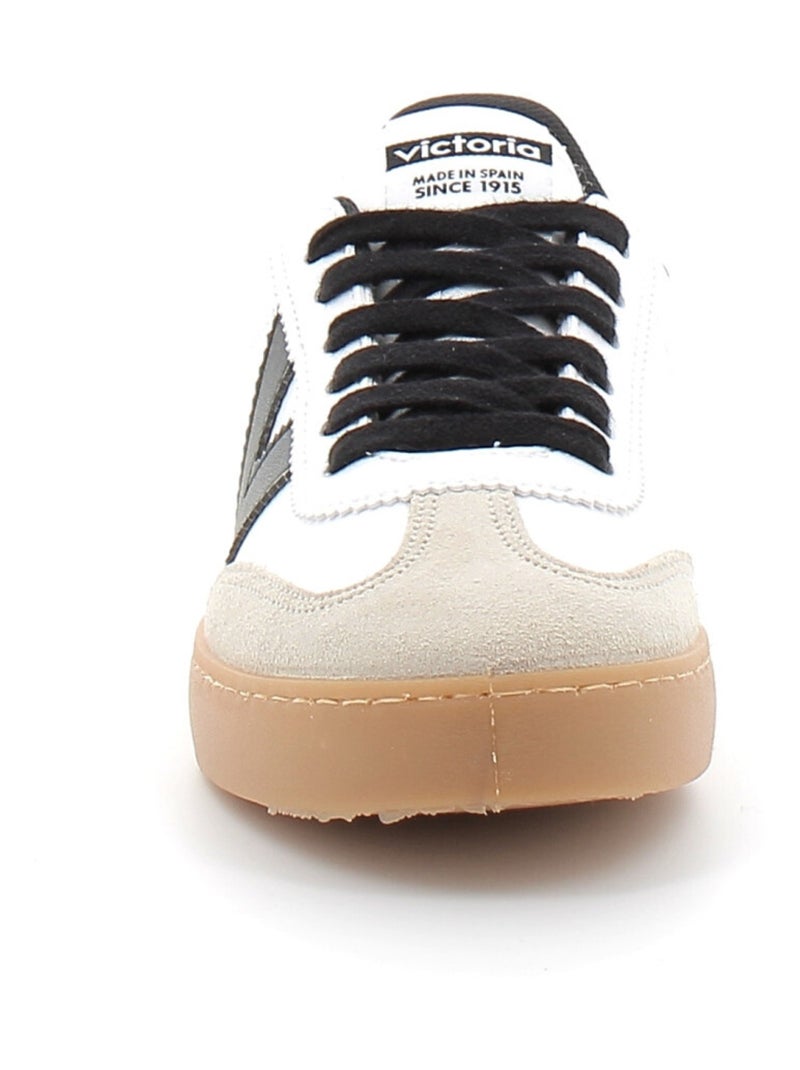 Baskets en Cuir et Syntetique Victoria. Blanc - Kiabi
