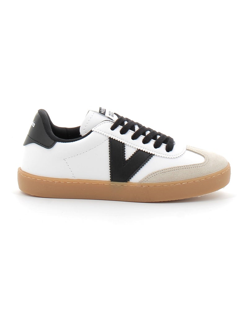 Baskets en Cuir et Syntetique Victoria. Blanc - Kiabi
