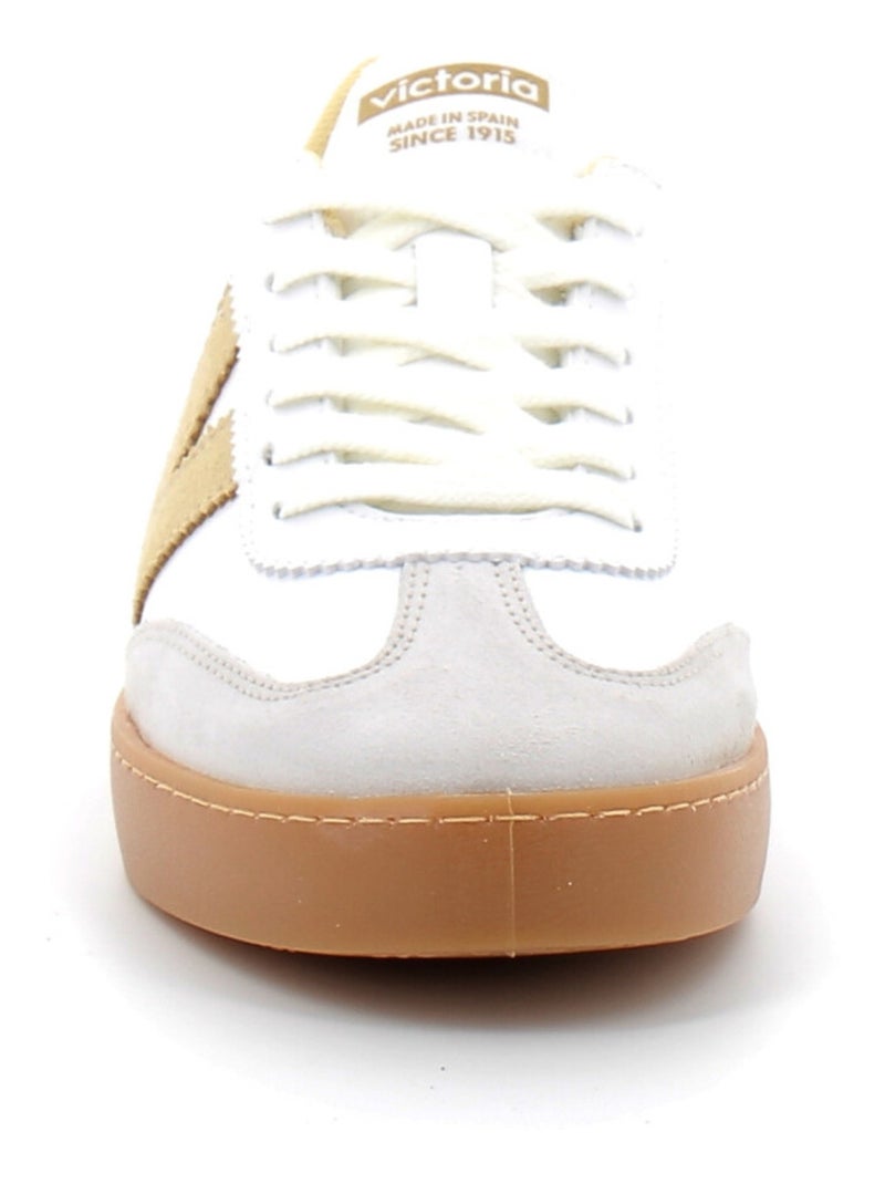 Baskets en Cuir et Syntetique Victoria. Blanc - Kiabi