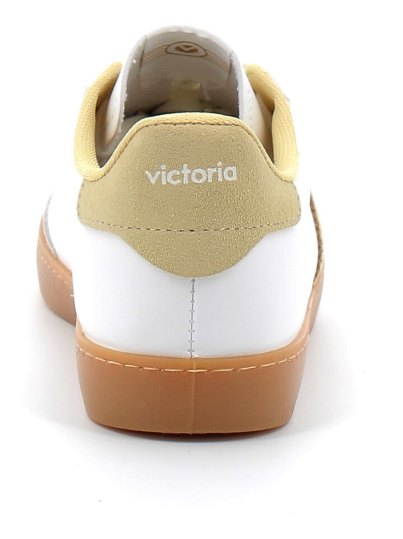 Baskets en Cuir et Syntetique Victoria. Blanc - Kiabi