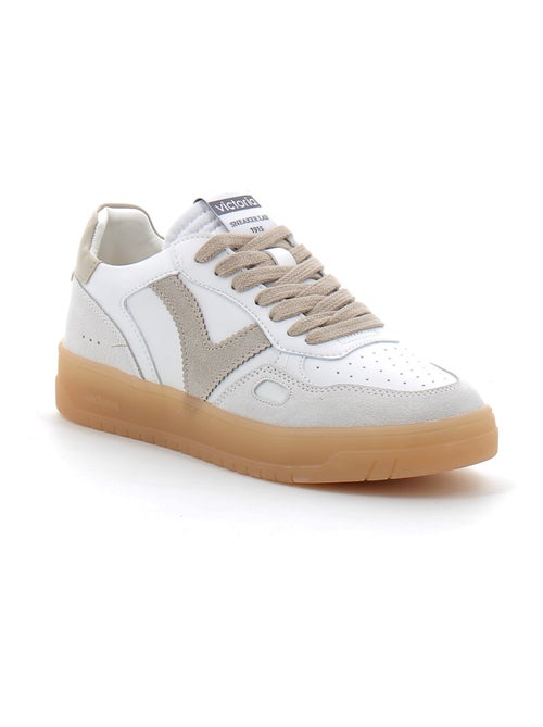 Baskets en Cuir et Syntetique Victoria. - Kiabi