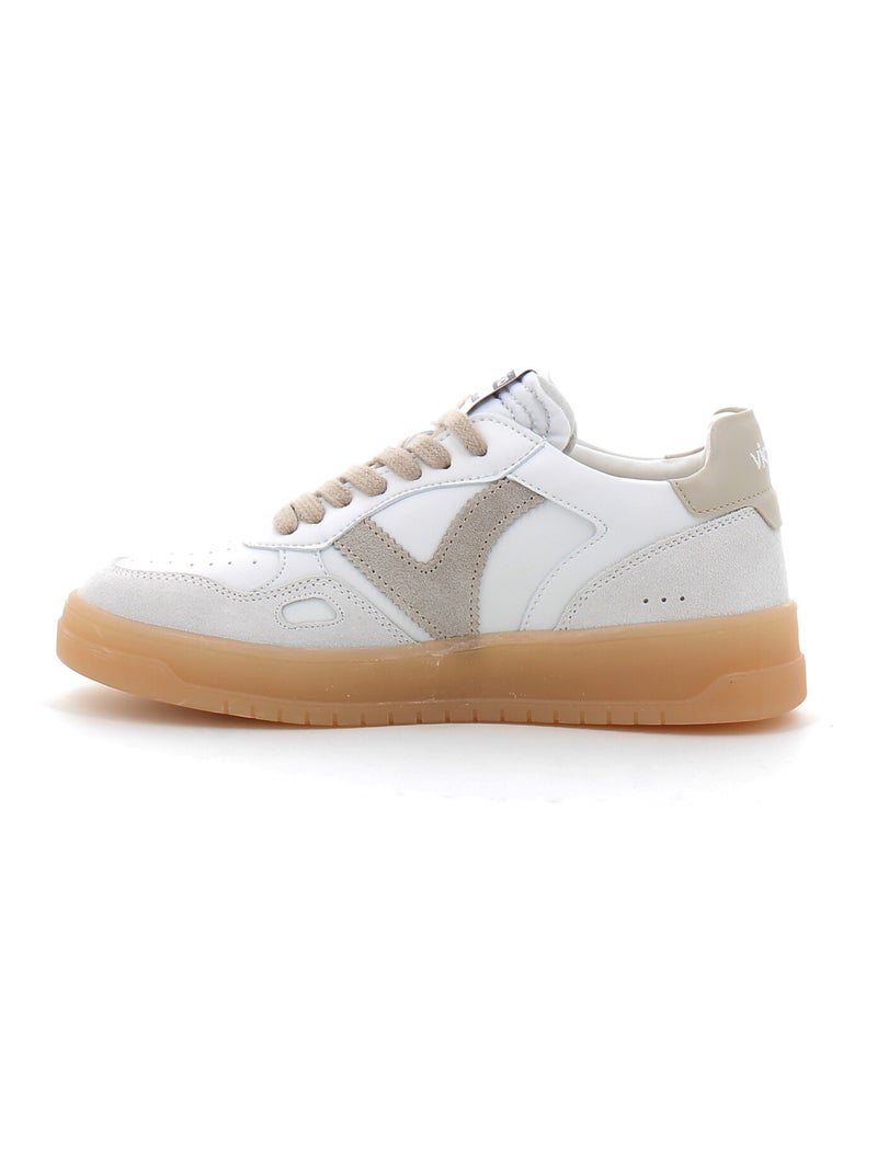 Baskets en Cuir et Syntetique Victoria. Blanc - Kiabi