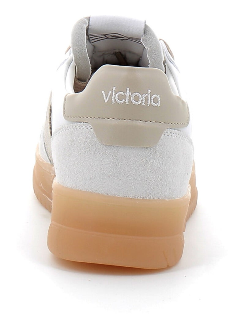 Baskets en Cuir et Syntetique Victoria. Blanc - Kiabi