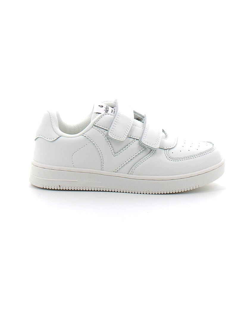 Baskets en Cuir et Syntetique Victoria. Blanc - Kiabi