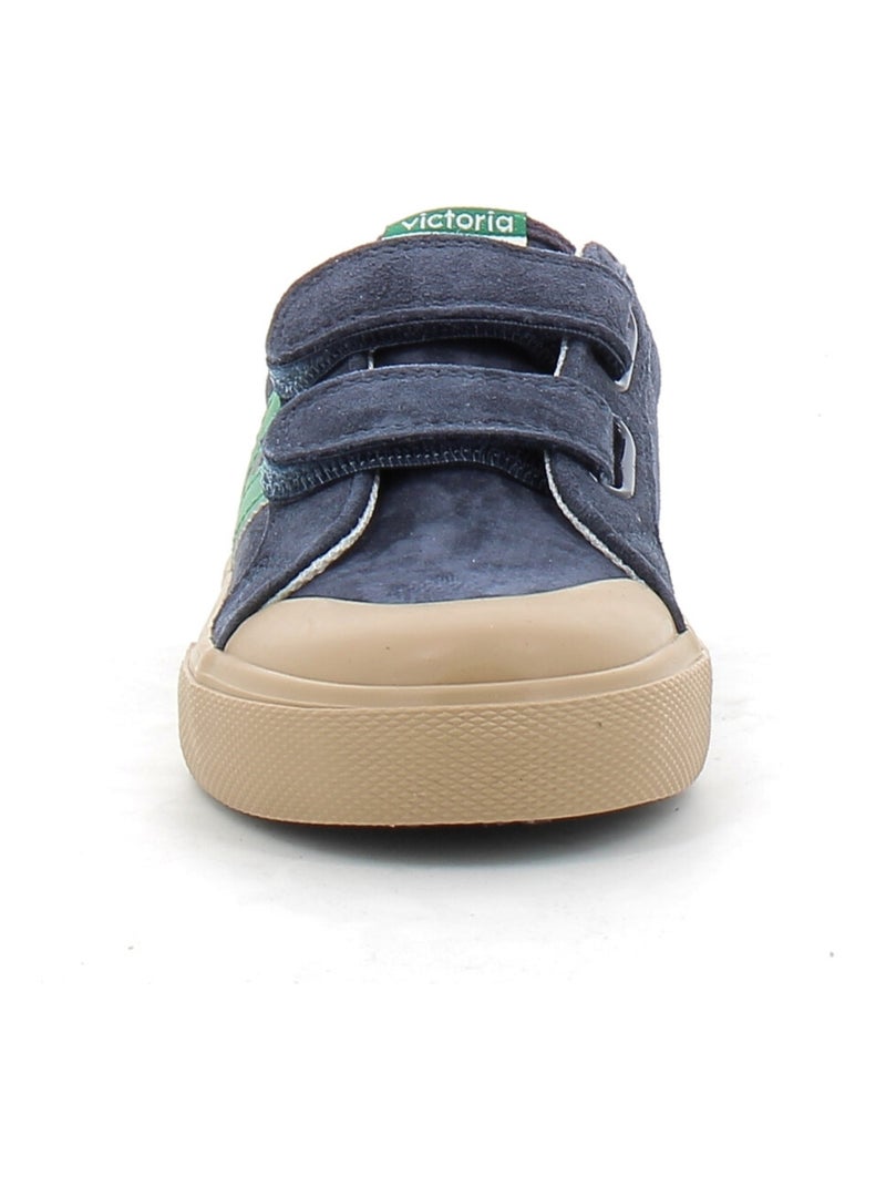 Baskets en Cuir et Syntetique Victoria. Bleu - Kiabi