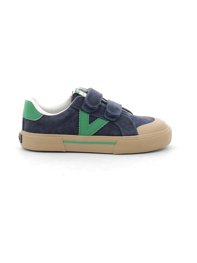 Baskets en Cuir et Syntetique Victoria. Bleu - Kiabi