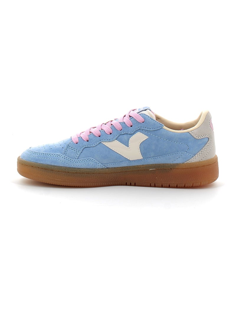 Baskets en Cuir et Syntetique Victoria. Bleu - Kiabi