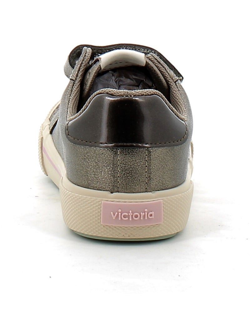 Baskets en Cuir et Syntetique Victoria. Gris - Kiabi