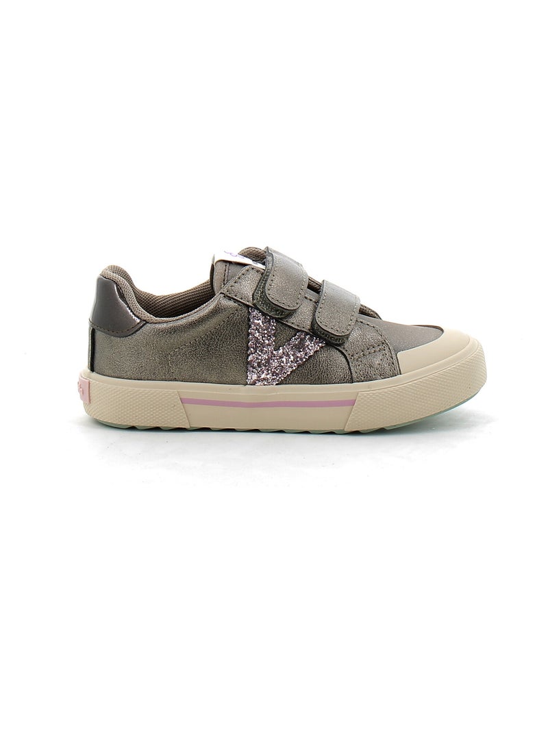 Baskets en Cuir et Syntetique Victoria. Gris - Kiabi