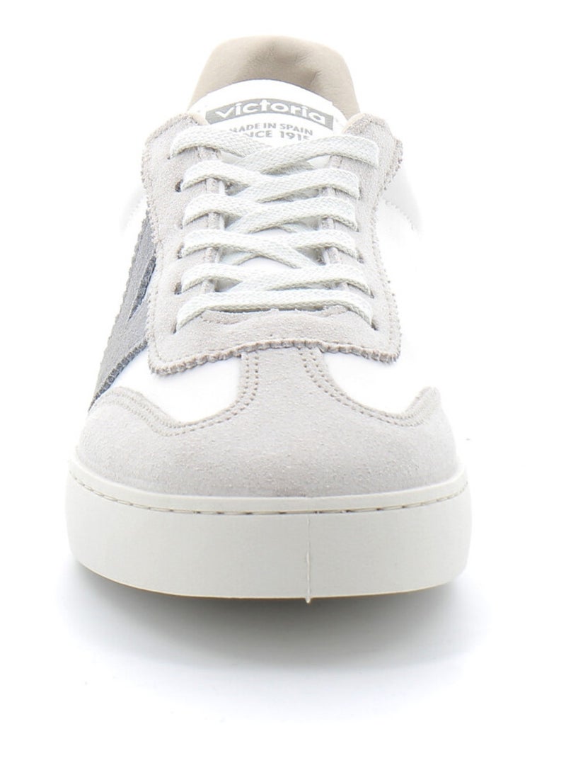 Baskets en Cuir et Syntetique Victoria. Gris - Kiabi