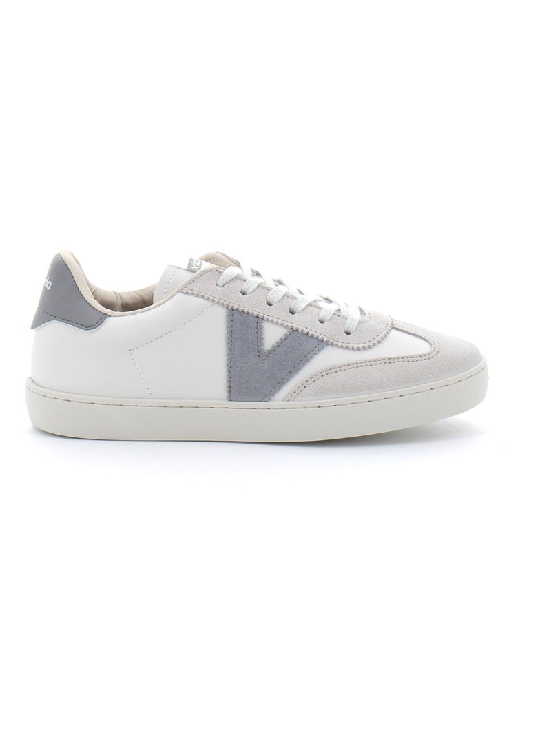Baskets en Cuir et Syntetique Victoria. Gris - Kiabi
