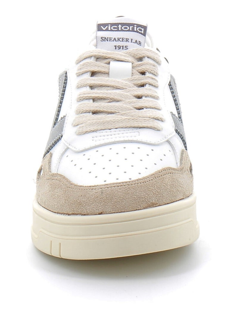 Baskets en Cuir et Syntetique Victoria. Kaki - Kiabi