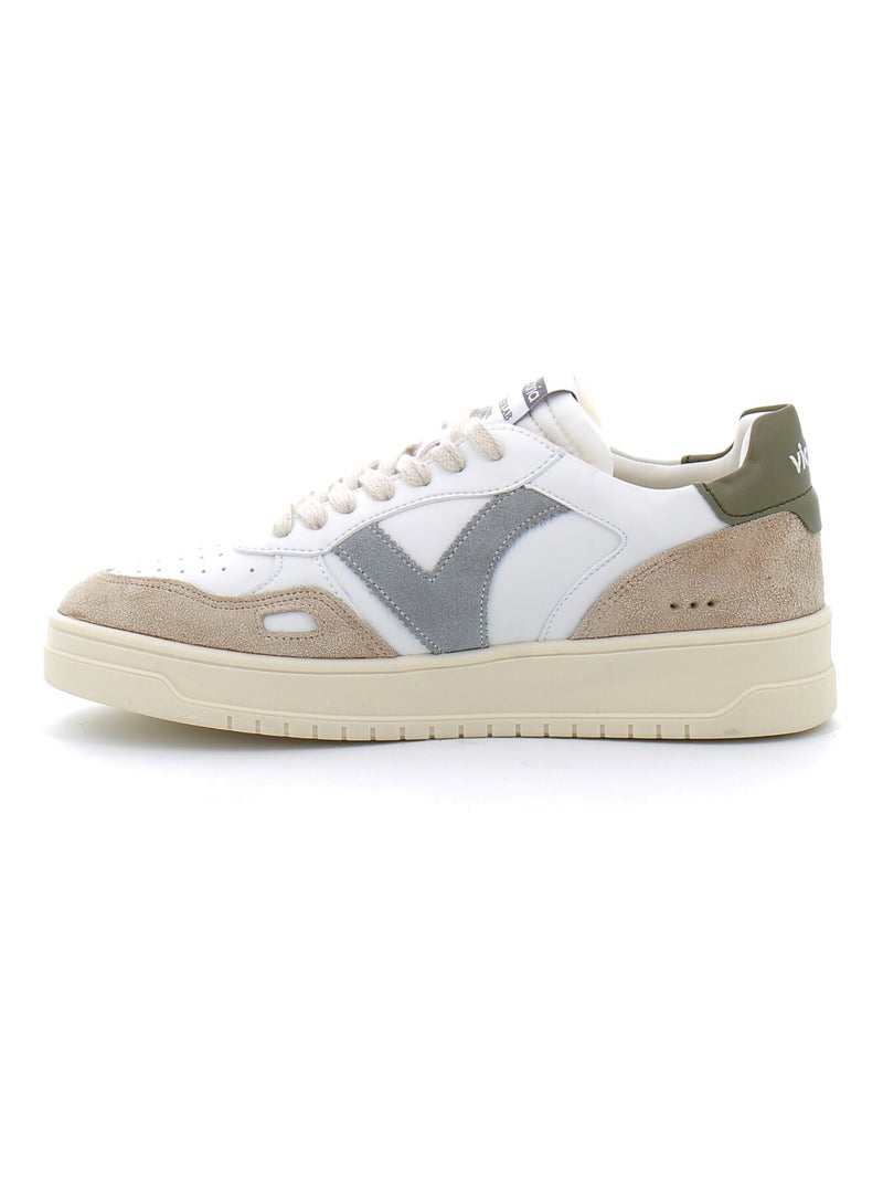 Baskets en Cuir et Syntetique Victoria. Kaki - Kiabi